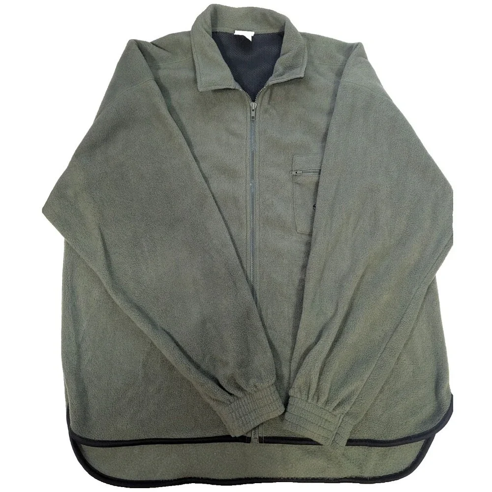 Sergio Tacchini Men's Fleece Jacket Olive XL Green, Vintage